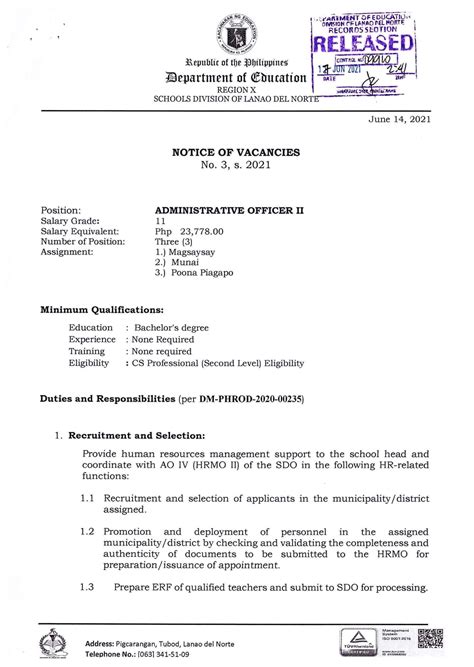 deped ldn memorandum|DEPED LDN HRMO .